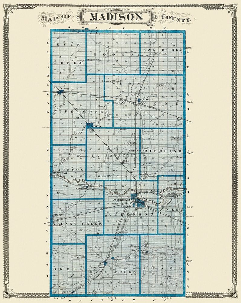 Madison Indiana Landowner - Andreas 1876 art print by Andreas for $57.95 CAD