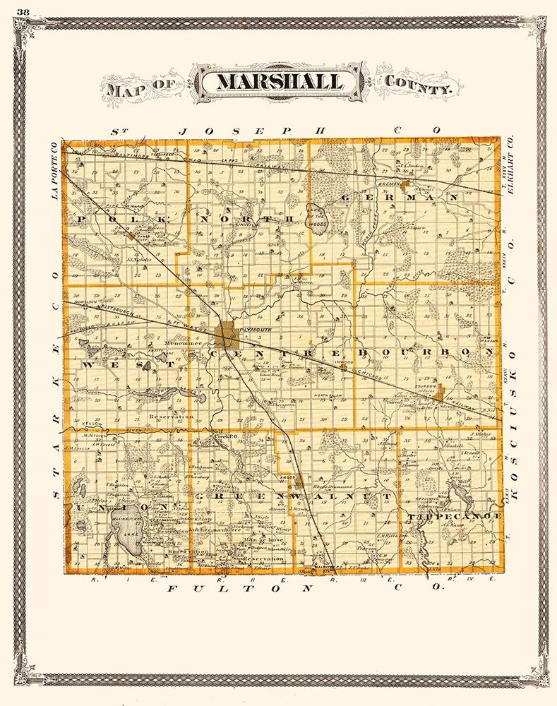 Marshall Indiana Landowner - Baskin 1876 art print by Baskin for $57.95 CAD