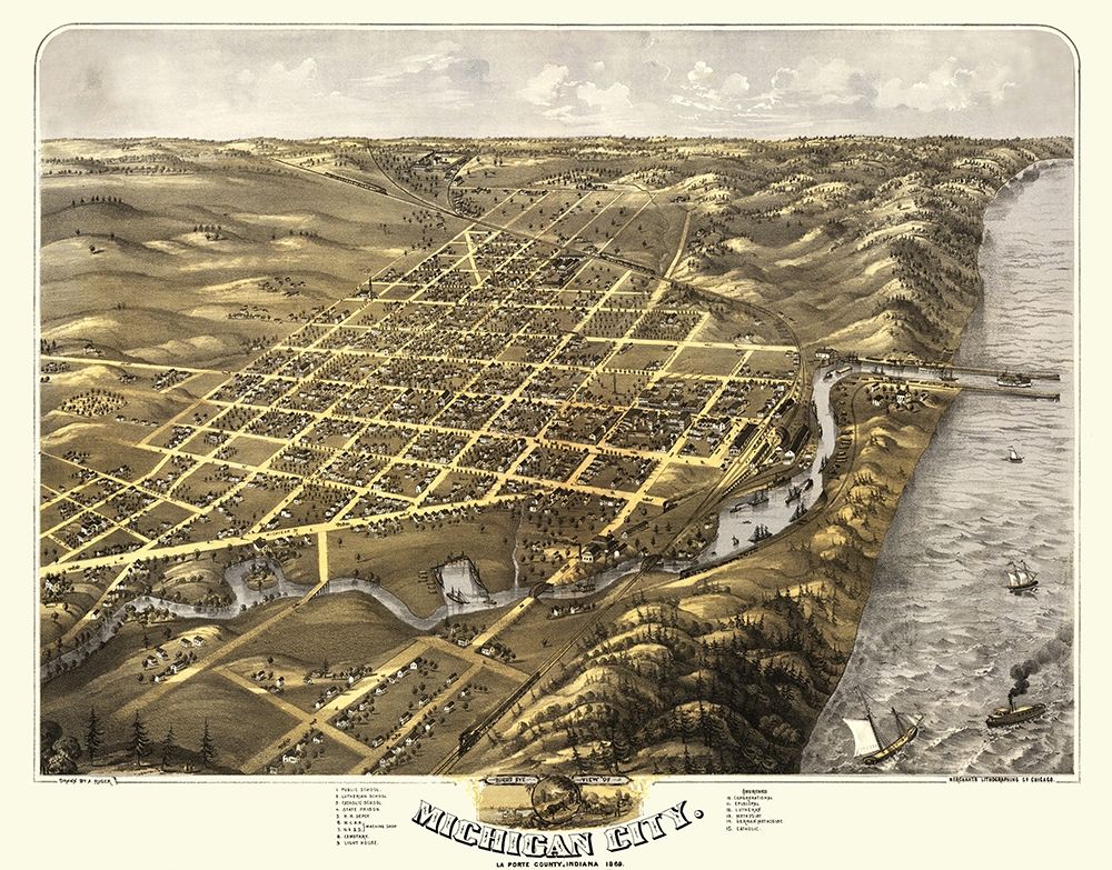 Michigan City Indiana - Ruger 1869 art print by Ruger for $57.95 CAD