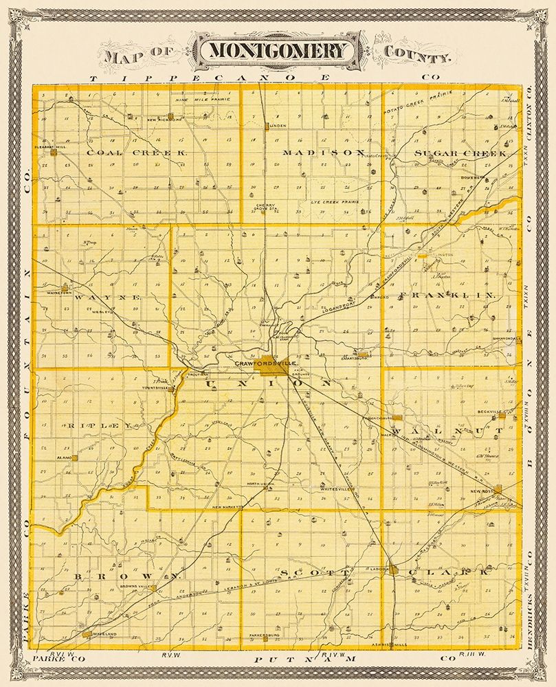 Montgomery Indiana - Andreas 1876 art print by Andreas for $57.95 CAD
