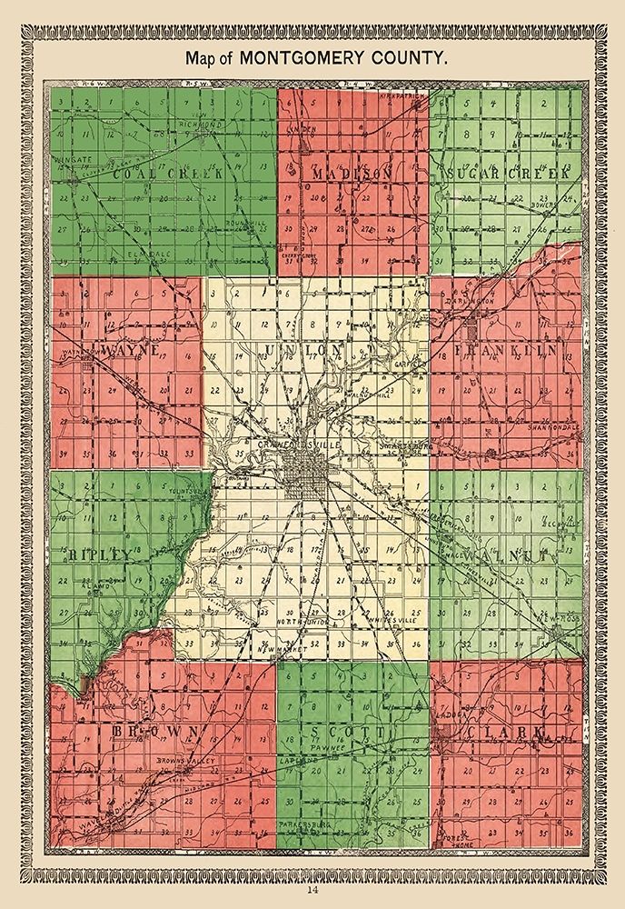 Montgomery Indiana - Hoffman 1898 art print by Hoffman for $57.95 CAD