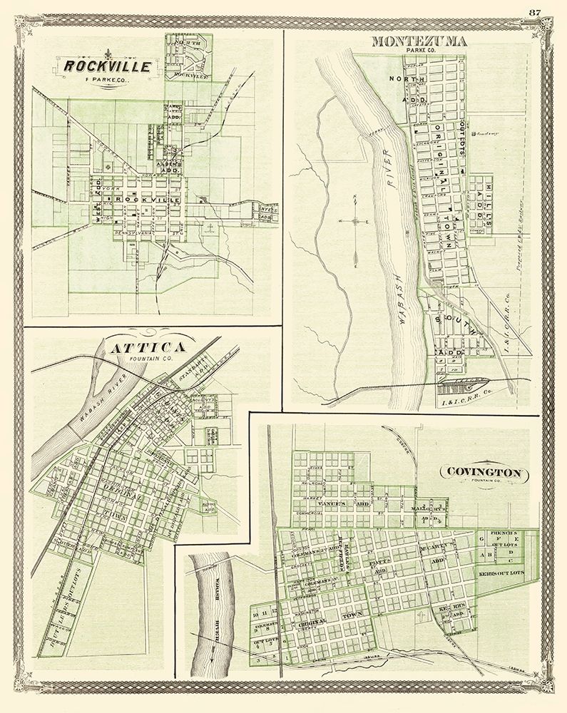 Rockville, Montezuma, Attica, Covington Indiana art print by Baskin for $57.95 CAD