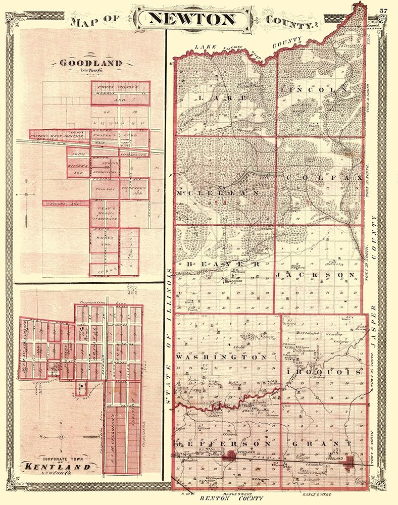 Newton Indiana - Baskin 1876 art print by Baskin for $57.95 CAD