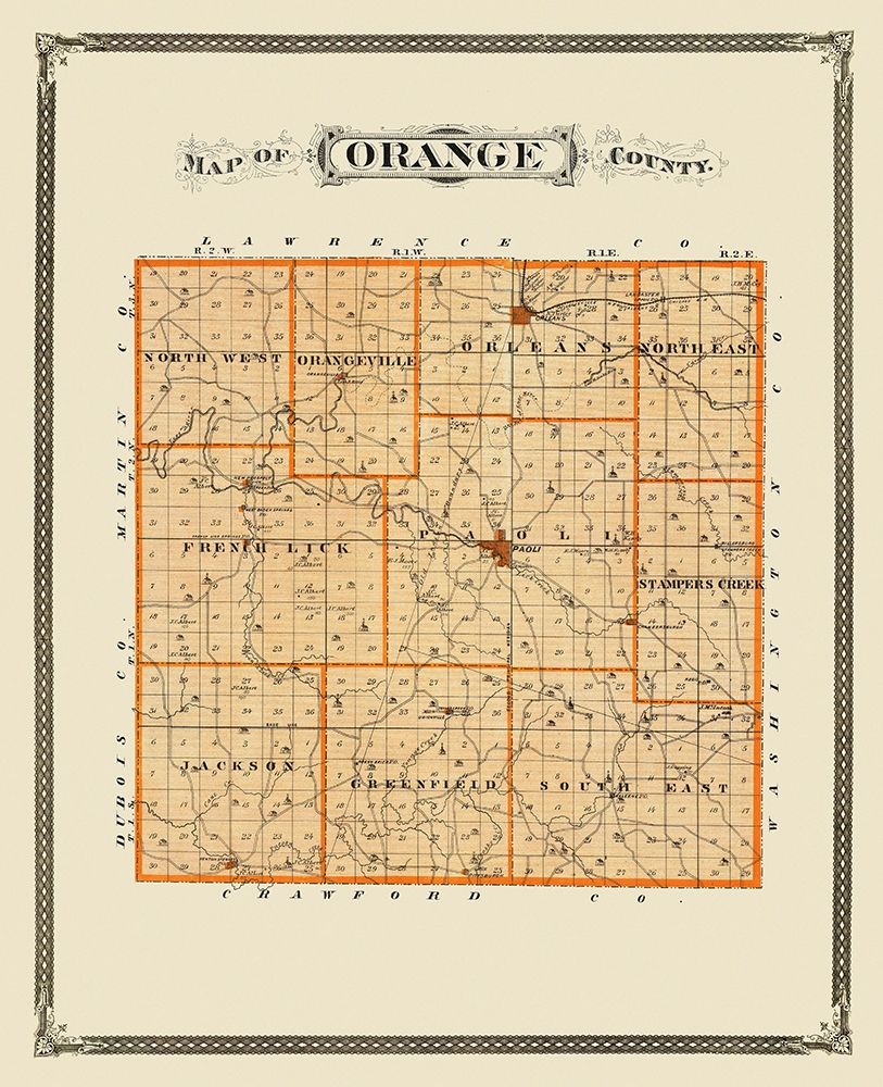 Orange Indiana Landowner - Andreas 1876 art print by Andreas for $57.95 CAD