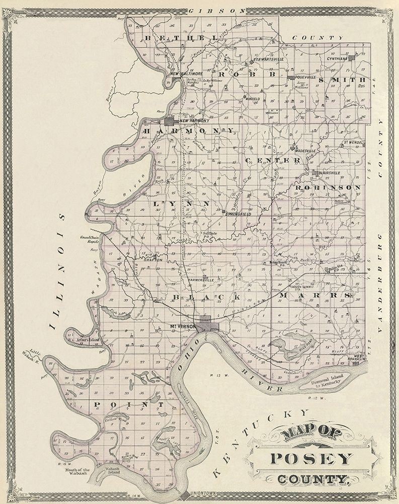 Posey Indiana Landowner - Andreas 1876 art print by Andreas for $57.95 CAD