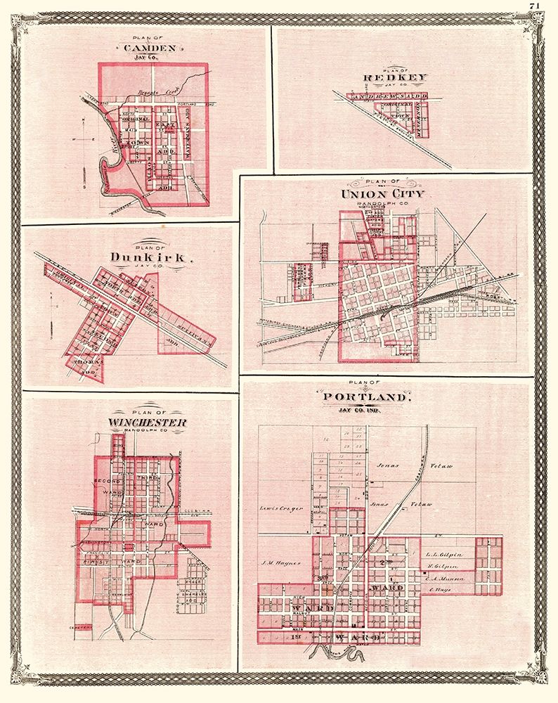 Portland Indiana - Baskin 1876 art print by Baskin for $57.95 CAD