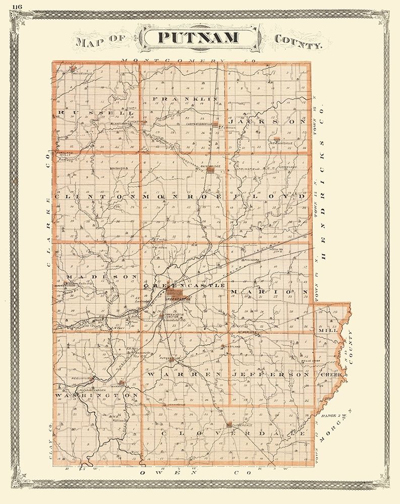 Putnam Indiana - Baskin 1876 art print by Baskin for $57.95 CAD