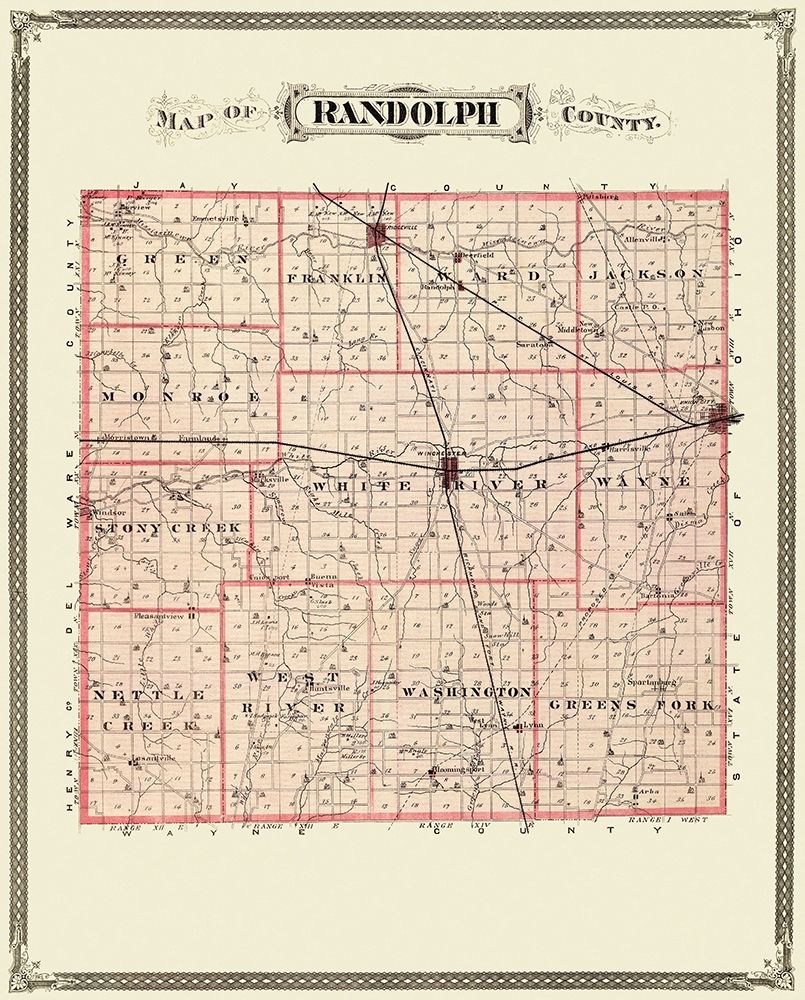 Randolph Indiana Landowner - Andreas 1876 art print by Andreas for $57.95 CAD