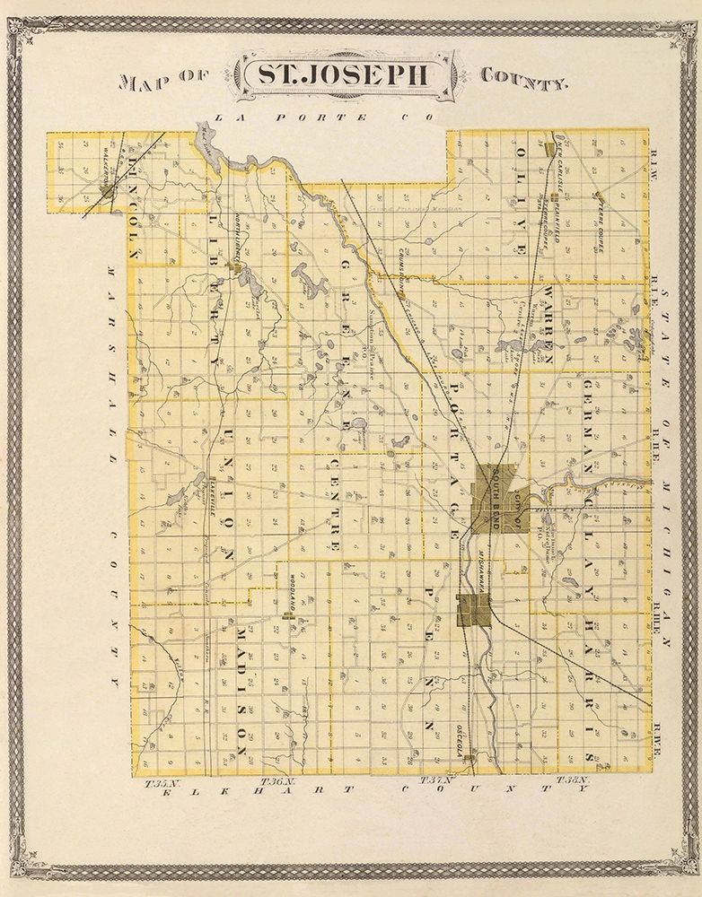 St Joseph Indiana - Andreas 1876 art print by Andreas for $57.95 CAD