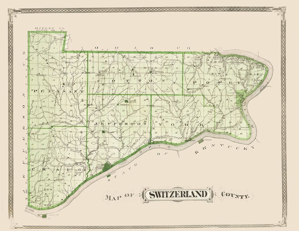 Switzerland Indiana - Andreas 1876 art print by Andreas for $57.95 CAD