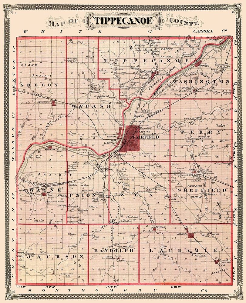 Tippecanoe Indiana Landowner - Andreas 1876 art print by Andreas for $57.95 CAD