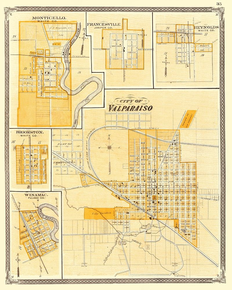 Valparaiso Indiana - Baskin 1876 art print by Baskin for $57.95 CAD