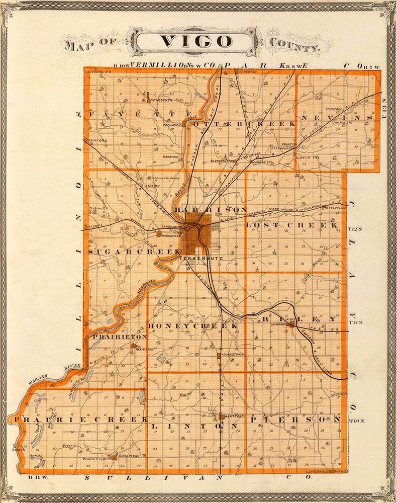 Vigo Indiana - Andreas 1876 art print by Andreas for $57.95 CAD