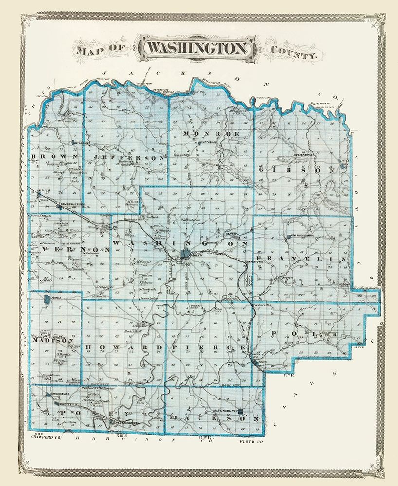 Washington Indiana - Baskin 1876 art print by Baskin for $57.95 CAD