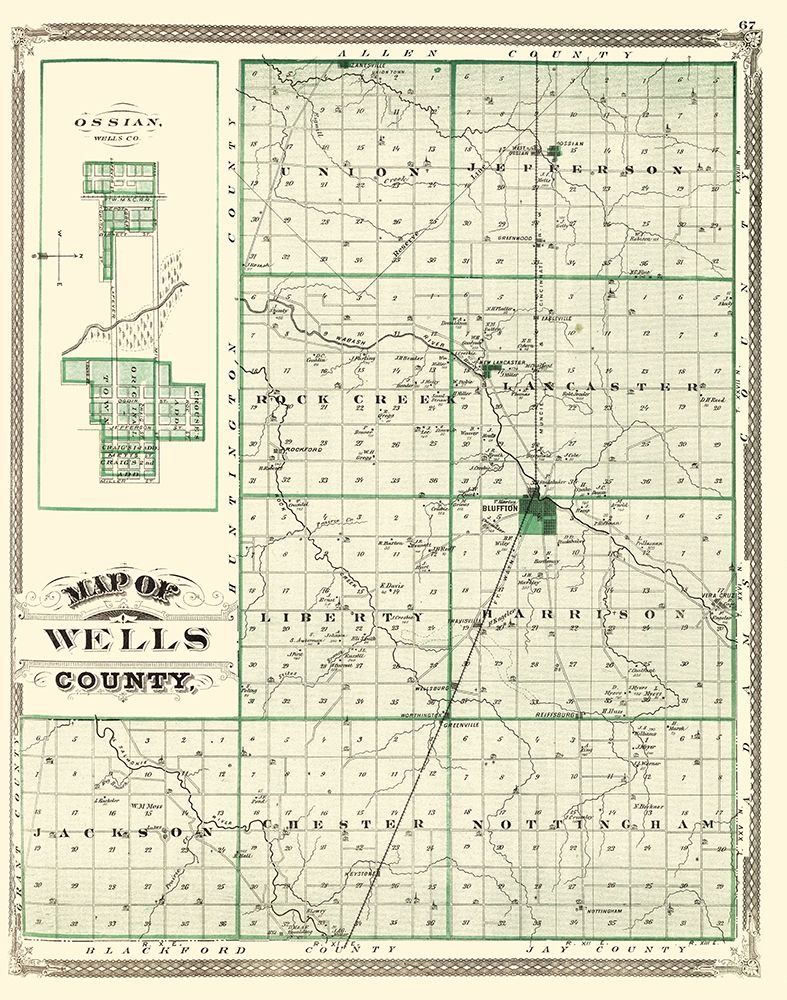 Wells Indiana Landowner - Baskin 1876 art print by Baskin for $57.95 CAD
