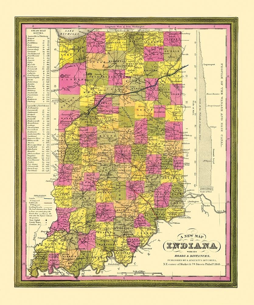 Indiana - Mitchell 1846 art print by Mitchell for $57.95 CAD