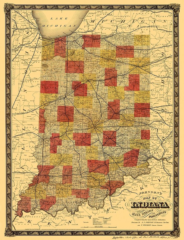 Indiana - Johnson 1858 art print by Johnson for $57.95 CAD