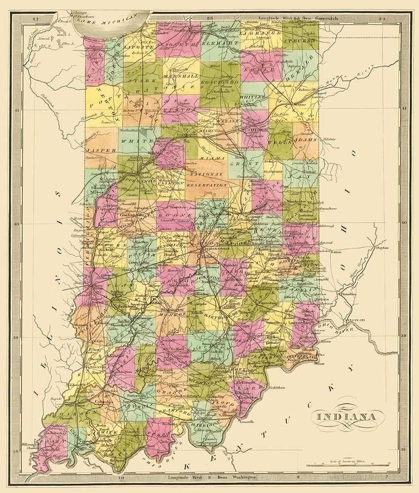 Indiana - 1841 art print by Unknown for $57.95 CAD