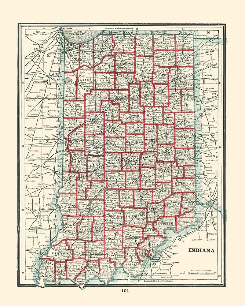 Indiana - Rathbun 1893 art print by Rathbun for $57.95 CAD