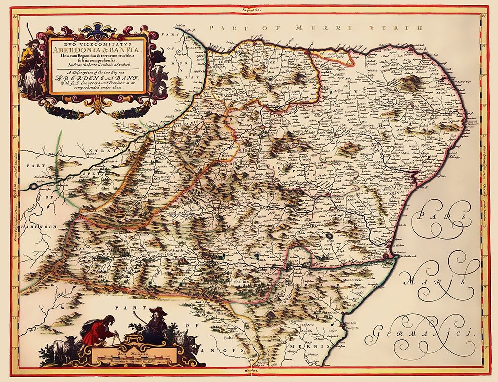 Aberdene Banf Scotland - Blaeu 1654 art print by Blaeu for $57.95 CAD