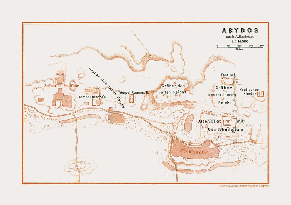 Abydos Egypt Africa - Baedeker 1913 art print by Baedeker for $57.95 CAD