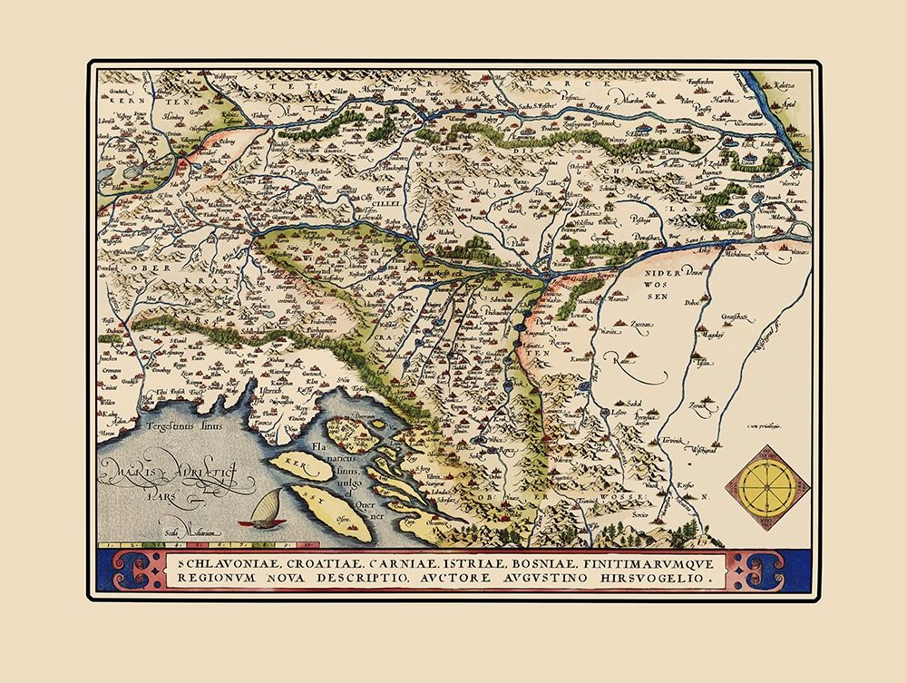Adriatic Eastern Region - Ortelius 1570 art print by Ortelius for $57.95 CAD