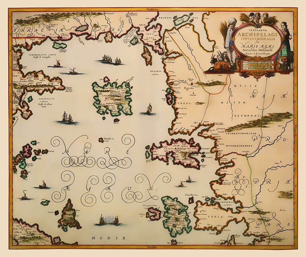 Aegean Islands Greece - Jansson 1654 art print by Jansson for $57.95 CAD