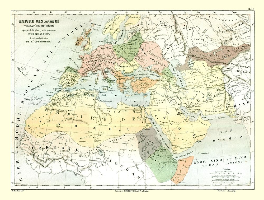Arabian Empire - Cortambert 1880 art print by Cortambert for $57.95 CAD