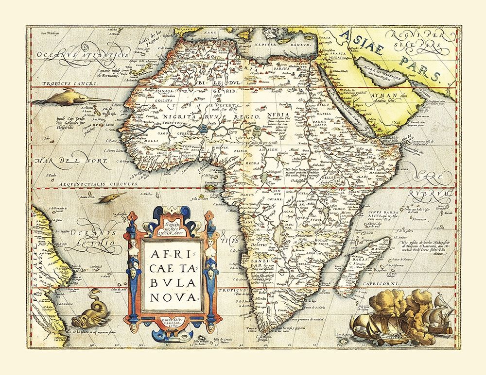 Africa - Ortelius 1570 art print by Ortelius for $57.95 CAD
