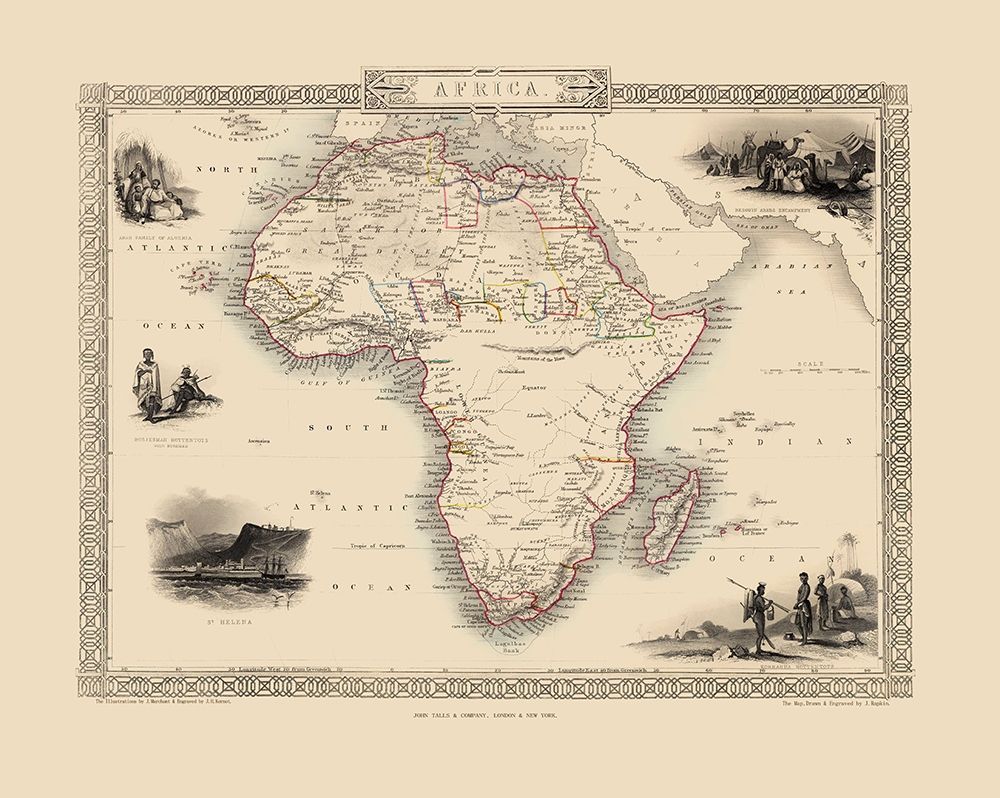 Africa - Tallis 1851 art print by Tallis for $57.95 CAD