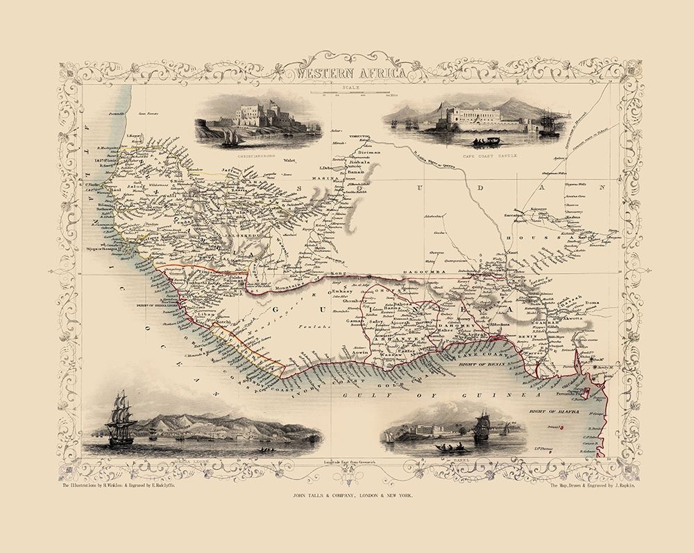 Western Africa - Tallis 1851 art print by Tallis for $57.95 CAD