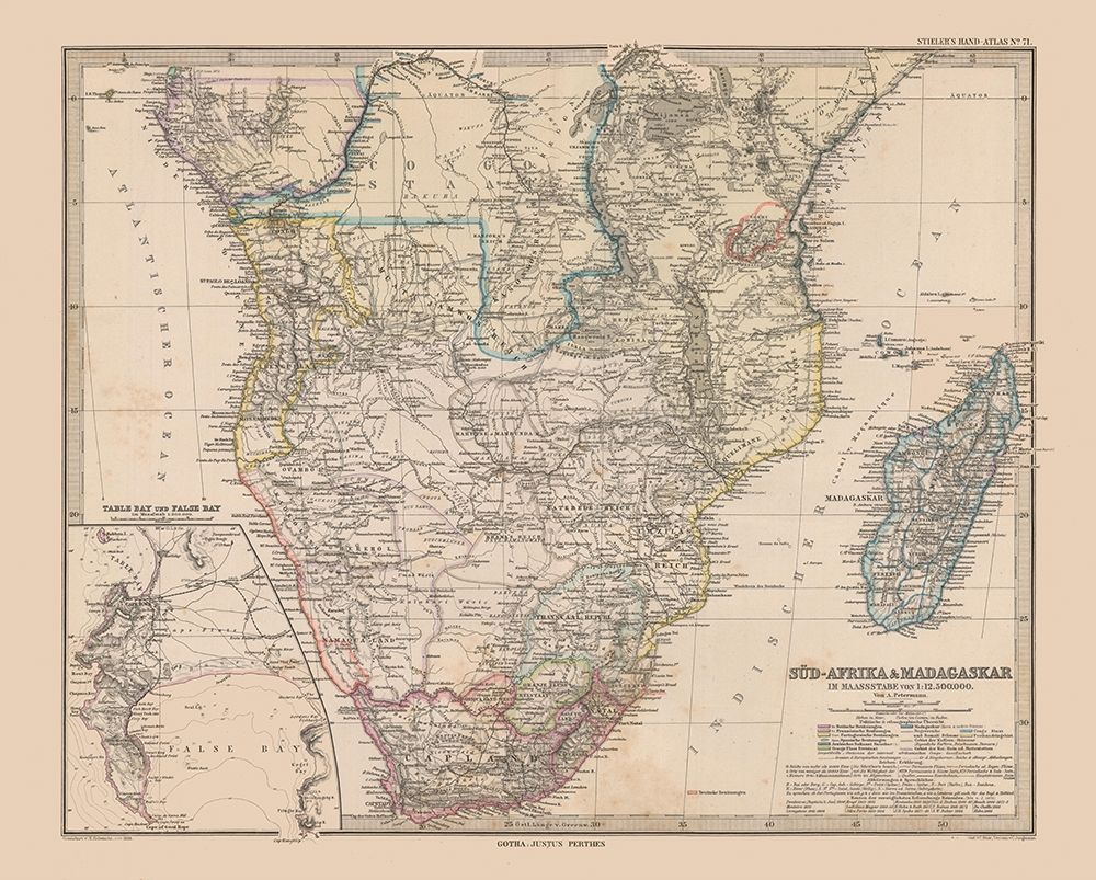 South Africa Madagascar - Stieler  1885 art print by Stieler for $57.95 CAD