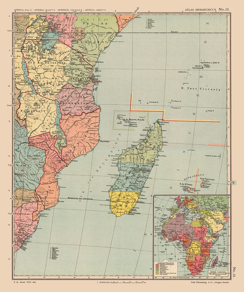 Southeastern Africa Madagascar - Streit 1913 art print by Streit for $57.95 CAD