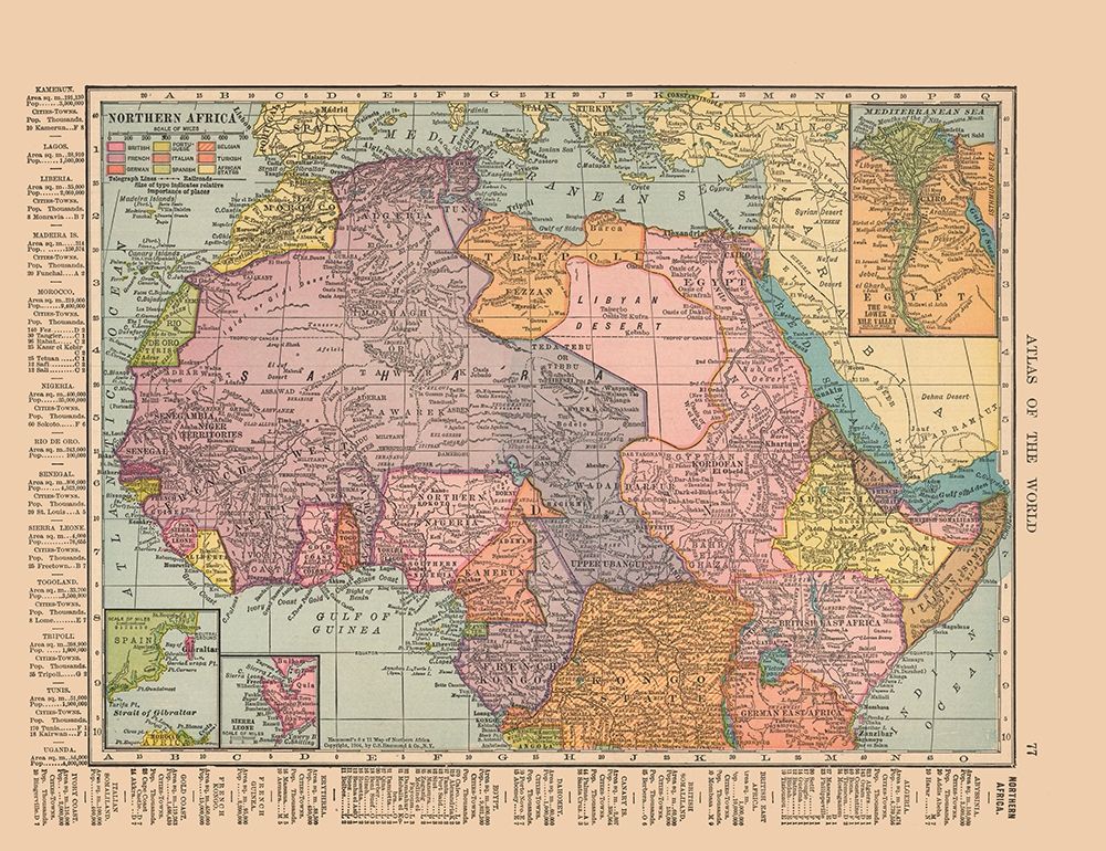 Northern Africa - Hammond 1910 art print by Hammond for $57.95 CAD