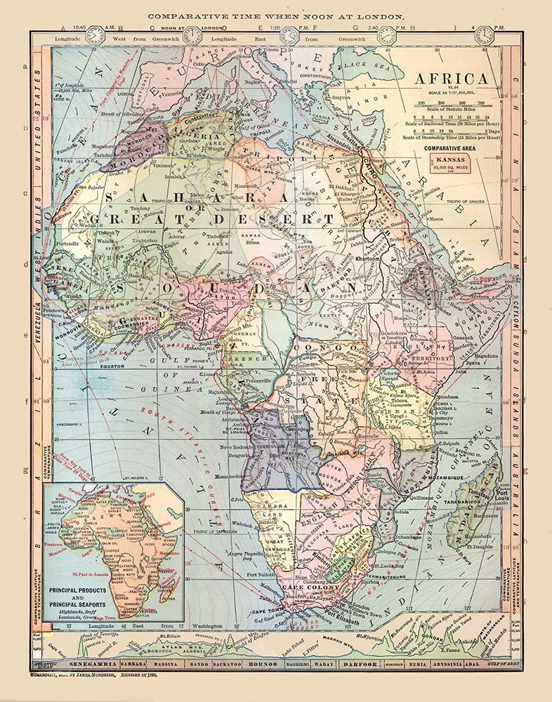 Africa - Monteith 1882 art print by Monteith for $57.95 CAD