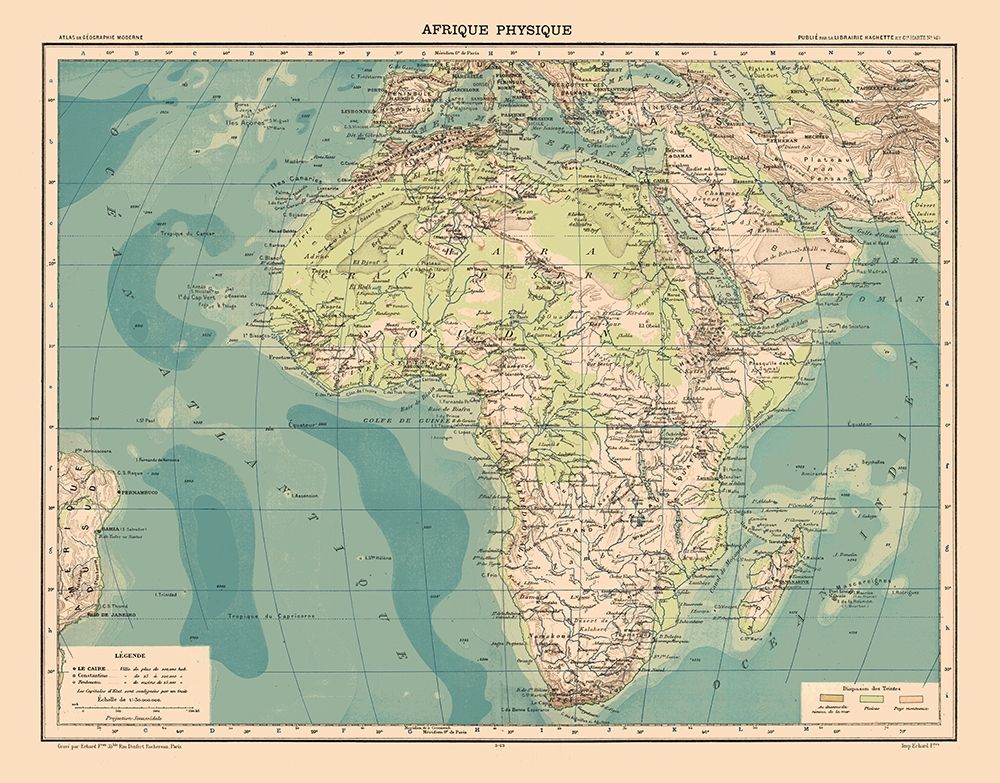 Physical Africa - Schrader 1908 art print by Schrader for $57.95 CAD