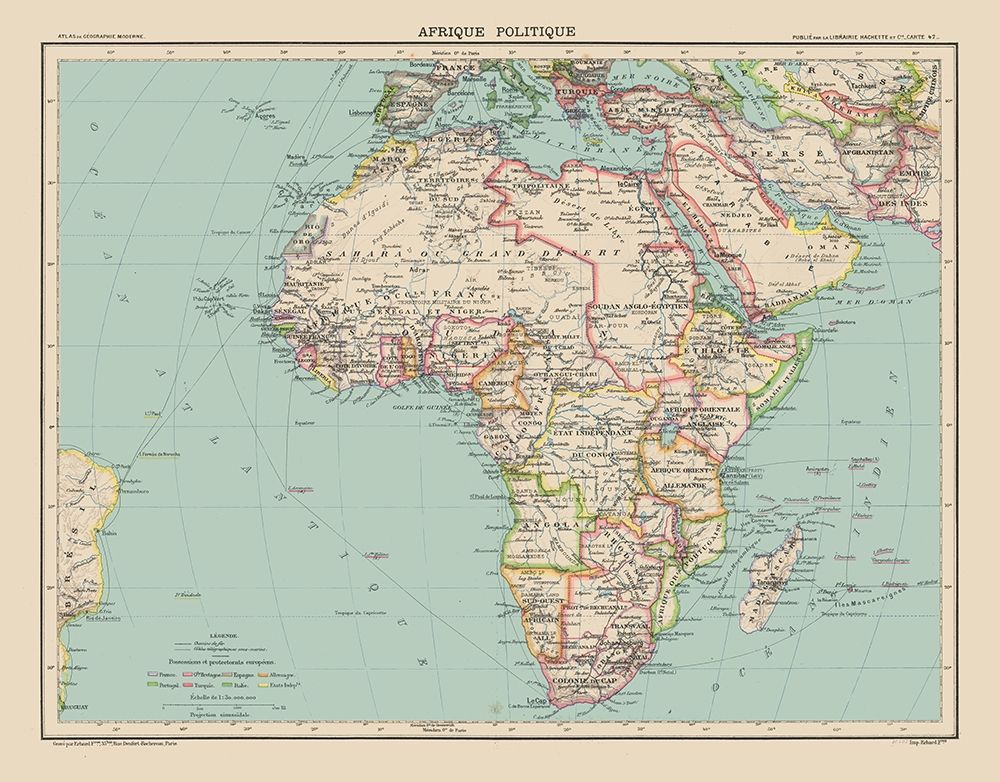 Political Africa - Schrader 1908 art print by Schrader for $57.95 CAD