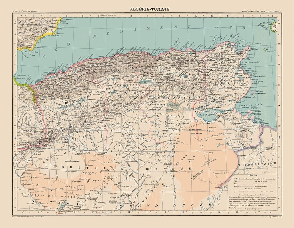 Algeria Tunisia - Schrader 1908 art print by Schrader for $57.95 CAD