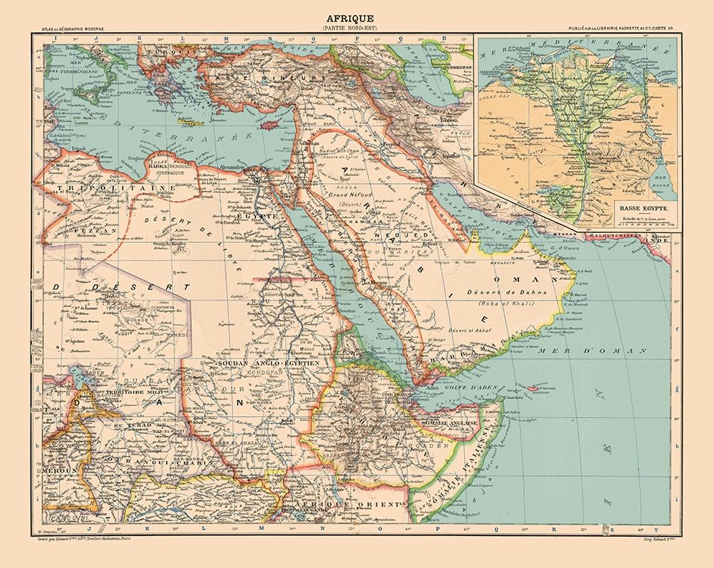 North East Africa - Schrader 1908 art print by Schrader for $57.95 CAD