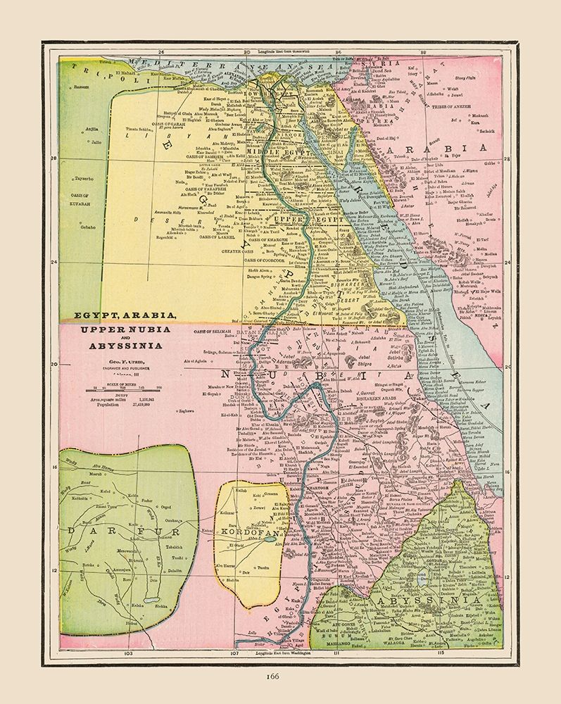 Northeastern Africa - Cram 1892 art print by Cram for $57.95 CAD
