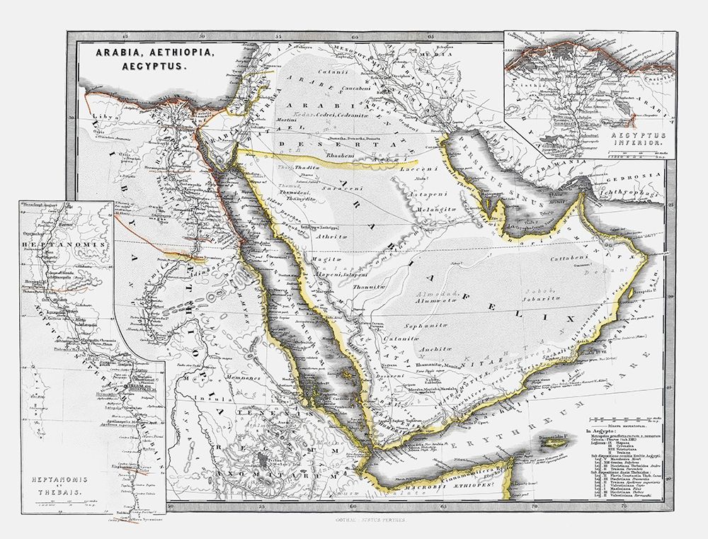 Arabia Ethiopia Egypt - Spruner 1865 art print by Spruner for $57.95 CAD