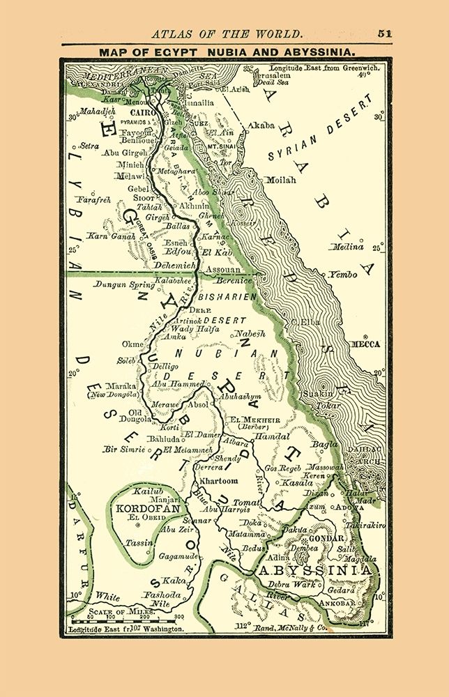 Egypt Nubia Abyssinia - Alden 1886 art print by Alden for $57.95 CAD