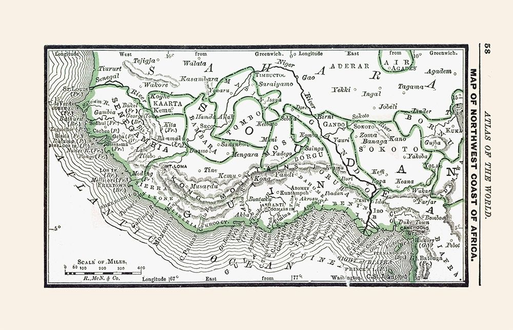 North West African Coast - Alden 1886 art print by Alden for $57.95 CAD