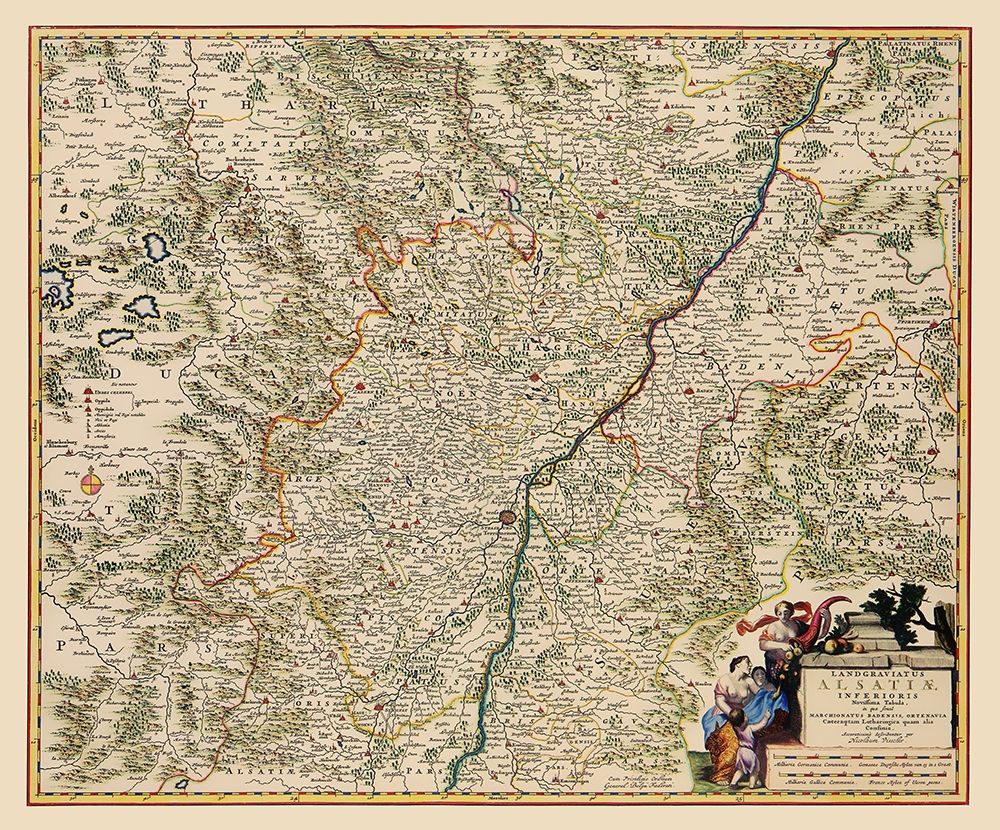Lower Alsace Region France Germany - Visscher 1681 art print by Visscher for $57.95 CAD