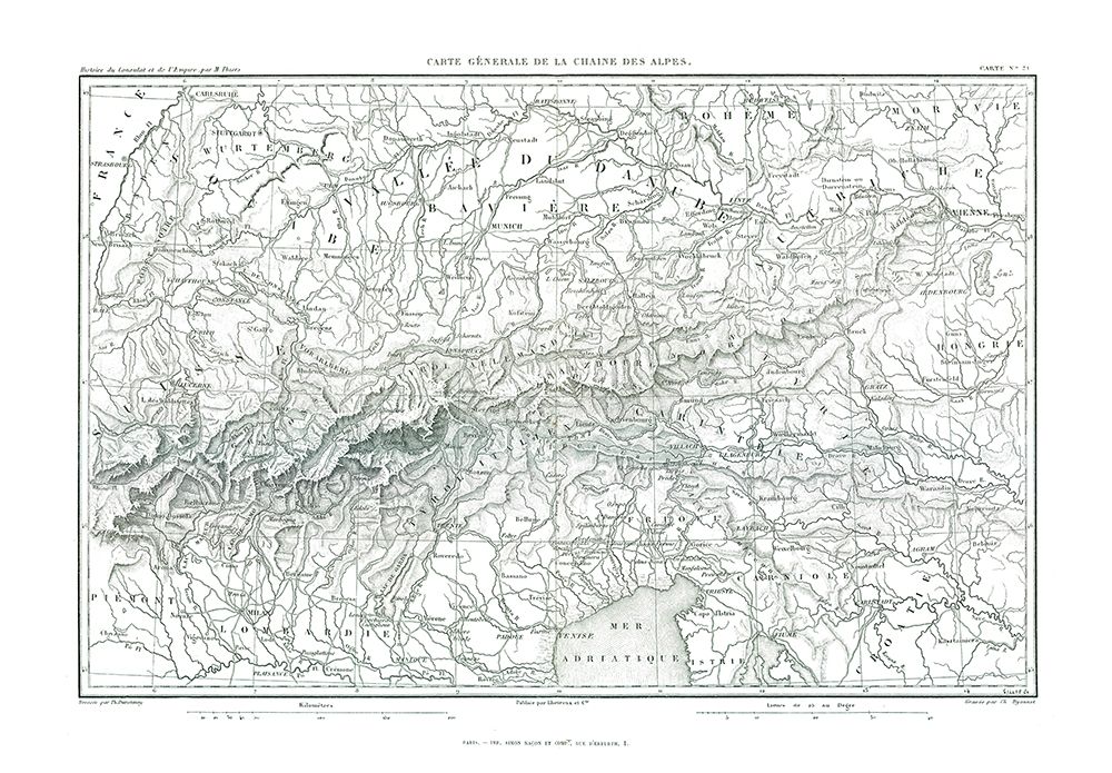 Alps Europe - Thiers 1866 art print by Thiers for $57.95 CAD