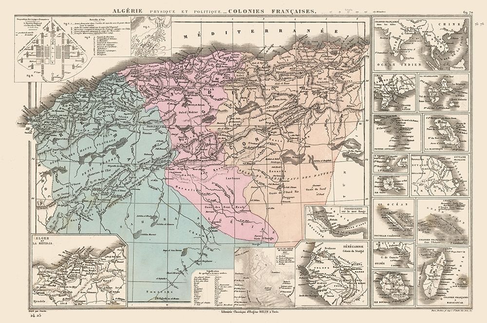 Algeria French Colonies Africa - Drioux 1882 art print by Drioux for $57.95 CAD