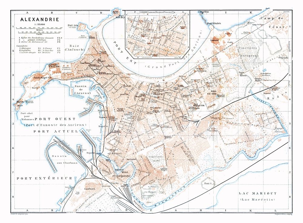 Alexandria Egypt - Baedeker 1913 art print by Baedeker for $57.95 CAD