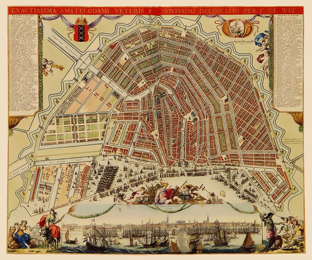 Amsterdam Panoramic Netherlands - De Wit 1688 art print by De Wit for $57.95 CAD