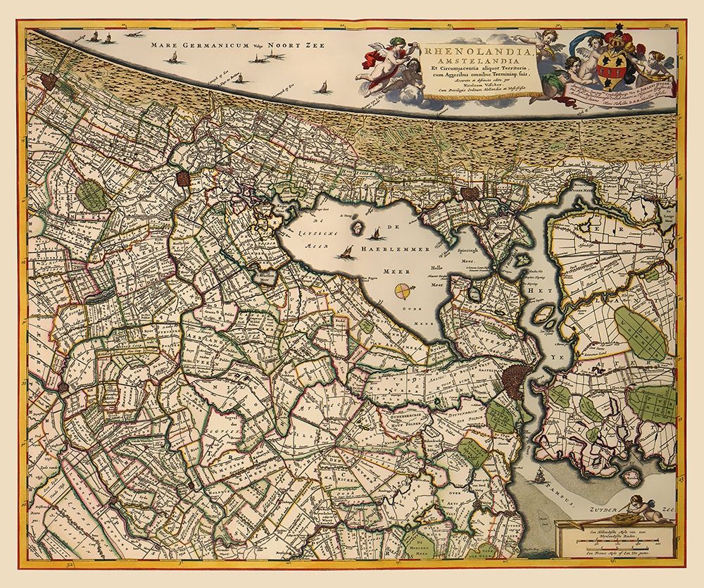 Amsterdam Area - Visscher 1681 art print by Visscher for $57.95 CAD