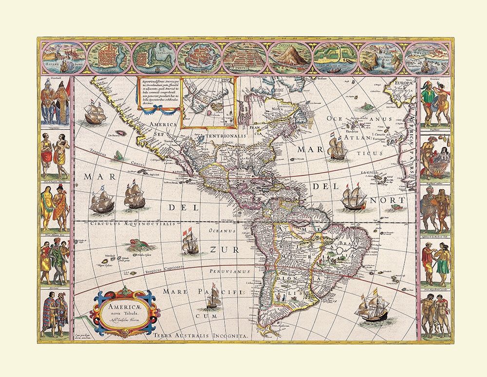 North South America - Blaeu art print by Blaeu for $57.95 CAD